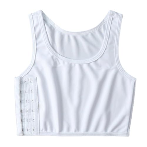 Débardeur FTM transgenre demi poitrine blanc L SHEKINI tomboy corset court