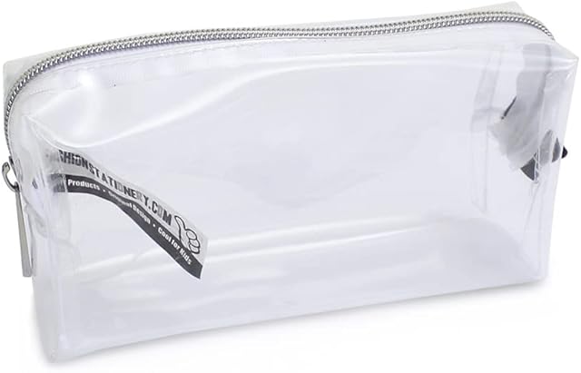 Fashion Stationery Clear Pencil Case Exam See Through Transparent Pencil Cases Girls Boys Teenagers Women Toiletry Travel Bag