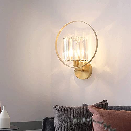 Lámpara de noche para dormitorio de latón y cristal minimalista 4