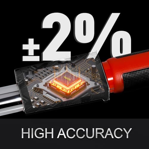 Image of Hairich 3 /8 torque wrench digital, 3 /8 Electric Torque Wrench 5-100FT-LB /6.75-135N.M, Torque Range Accurate to ±2%, with Buzzer and LED Flash Notification for Car /Motorcycle /Auto Repair