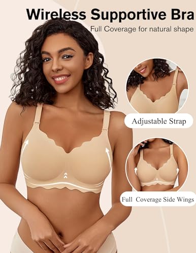 Avidlove Seamless Bras for Women Comfort Wireless Bras Full Coverage Push Up Bralette Smooth Everyday Bra Regular and Plus2