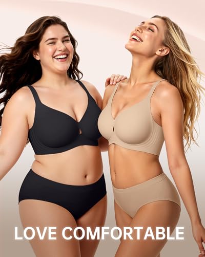 Image of LetsJoli Wireless Bras for Women No Underwire Jelly Bras Seamless Push Up Full Coverage Bralettes Comfortable Everyday Bra