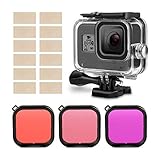 【Correción de Color Profesional】El filtro LIGHT RED (ROJO CLARO) es ideal para la corrección de color en agua azul o agua dulce transparente, para bucear a una profundidad de 2 a 15 pies; RED FILTER (FILTRO ROJO) es ideal para la corrección de color en agua azul o agua de mar tropical, para buceo libre a una profundidad de 15 a 85 pies; El MAGENTA FILTER (FILTRO MAGENTA) es ideal para la corrección de color en agua dulce que aparece en verde, para una profundidad de 7 a 70 pies.
