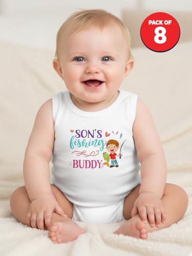 Image of LUX PARKER Unisex Baby Regular Fit Vest Cotton Sleeveless for Boys and Girls Sando Baniyan Combo | Print May Vary