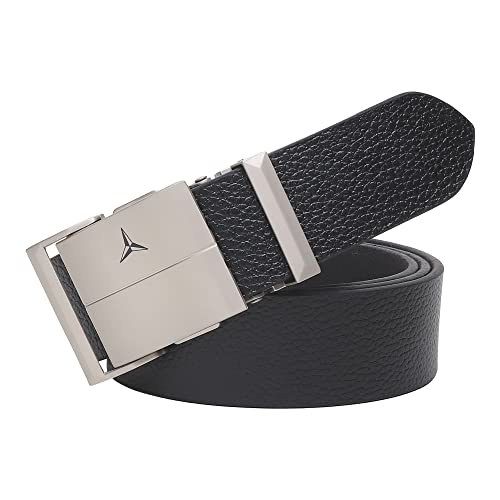 Image of Men's Formal Genuine Leather Auto-lock Adjustable Belt (JAFA-37-BL)