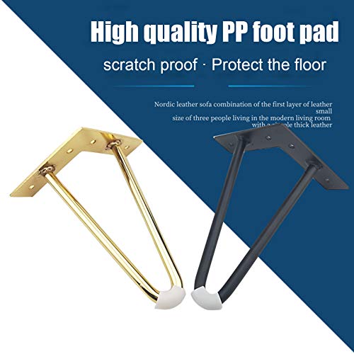 Metalowe nogi do spinek do włosów, pogrubione żelazo 18 cm dla stabilnego wsparcia, solidnie spawane, łatwe do czyszczenia, stylowe galwanizowane wykończenie