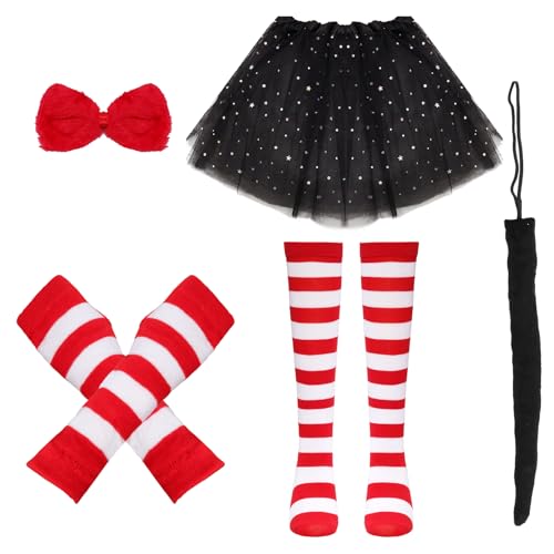 5 piezas set cosplay gato con guantes y cola miniatura 1
