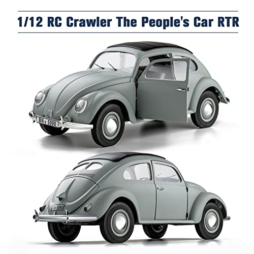 Rochobby 1/12 Rc Crawler The People's Car Rtr Gray Rtr 4-Rwd Offroad Truck Hobby Grade Model Car Rc Car Remote Control Car 4-Ch And 2.4Ghz Transmitter For Led Lights Battery And Usb Charger For Adults #TOP1
