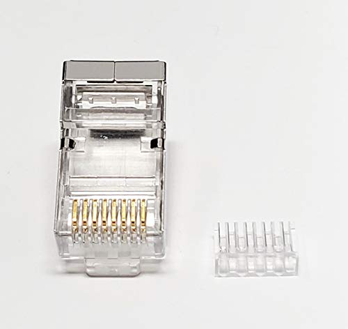 Micro Connectors Cat 6 Modular Shielded Plug Stranded Wire 50U, With Load Bar /50-Pack #TOP4
