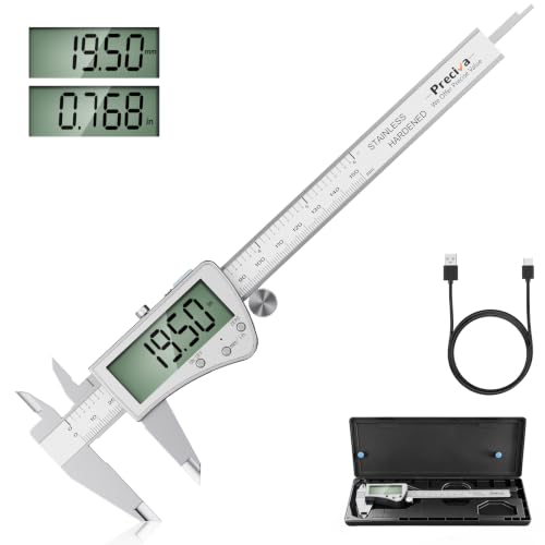 Calibrador digital recargable Preciva en acero inoxidable IP54 con pantalla grande