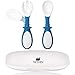 Termichy baby Löffel Gabel Besteck baby selber essen Besteckset gebogen mit Aufbewahrungsbehälter baby Utensilien 6 Monate + (blau)