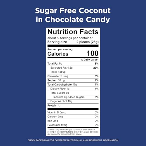 Image of RUSSELL STOVER Sugar Free Coconut in Chocolate Candy, 5 oz. bag