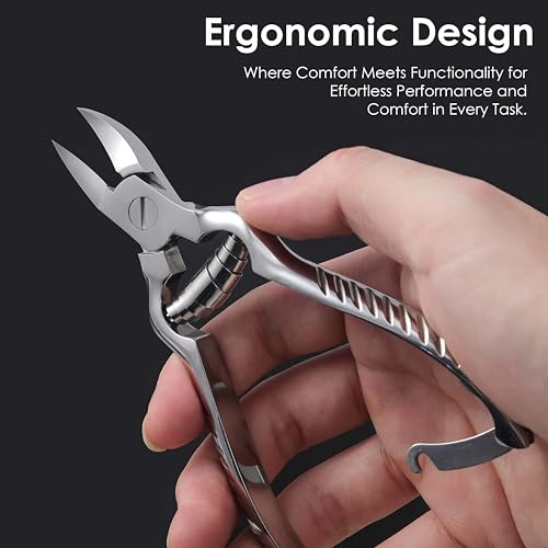 Beauté Secrets Large Heavy Duty Toe Nail Clippers for Thick Nails, Manicure & Pedicure, Double Barrel Spring. Super Sharp Curved Stainless Steel 20mm Tip, Silver - Image 5