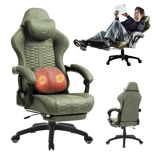 Dowinx Gaming Chair for Adults with Dual-Point Massage, Ergonomic...