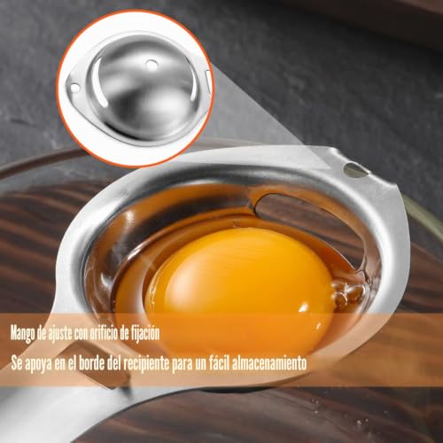 Miniatura 4 de Amfrpar 2 Pcs Separador De Huevo De Acero Inoxidable Separador De Clara De Huevo Y Yema De Huevo Extractor De Clara De Huevo Egg Separator Para Ayudas De Cocina Y Herramientas Para Hornear