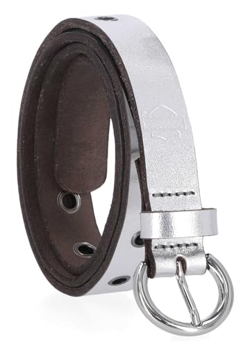 Harley-Davidson Women's B&S Eyelet Metallic Genuine Leather Belt, Silver2