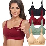 GXXGE Lot de 4 soutiens-gorge d'allaitement pour allaitement, soutien-gorge push-up en soi...