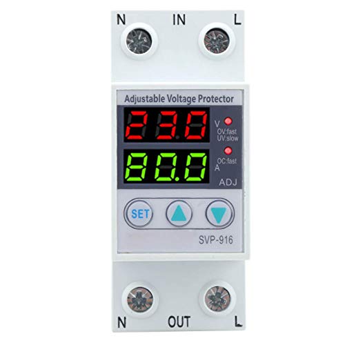Home Adjustable Voltage Protector SVP‑916 100‑130VAC Over and Under Voltage Protector Delay Reset Protector Reset Mode((40A))