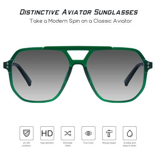 Image of mosanana Oversized Aviator Sunglasses for Women with Polarized Lens MS52243 | Geometric Big Frame, Designed for Daily Outfits, Travel and Fashion Looks
