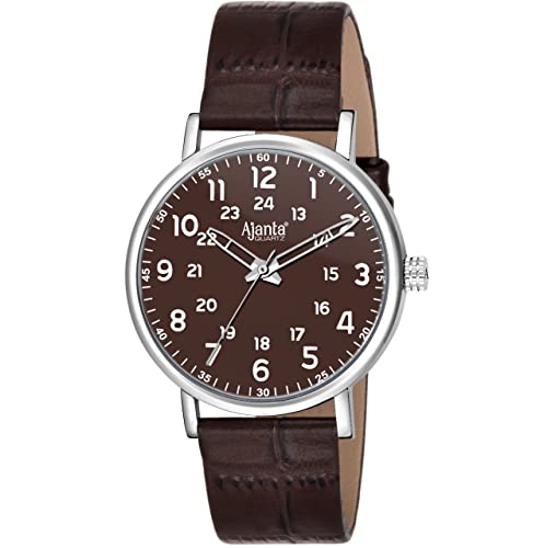 Image of Ajanta Quartz Analogue Dial with Leather Belt Men's Casual Watch AWC702