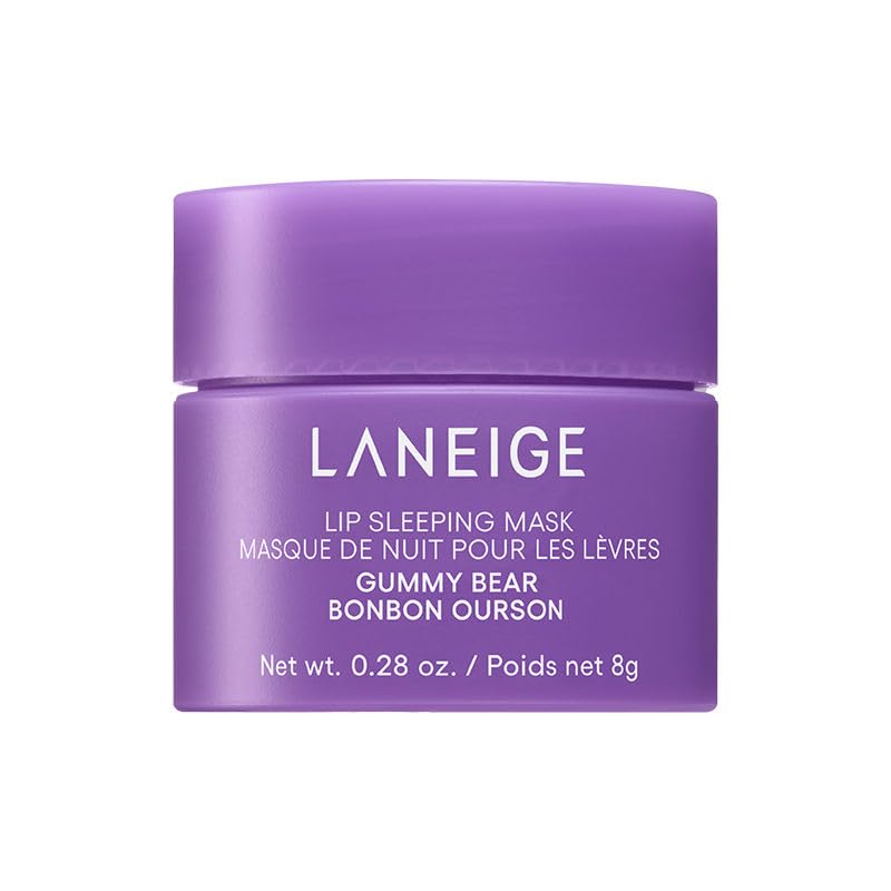 LANEIGE Lip Sleeping Mask | Moisturizing Lip Treatment with Vitamin C + Shea Butter for Soft Hydrated Lips | Overnight Repair | Lip Balm For Dry Chapped Lips| Lasting Hydration | Gummy Bear |8Gm