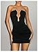 MakeMeChic Women's Deep V Neck Strapless Mini Dress Y2k Backless Party Bodycon Tube Dresses Black Medium