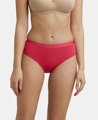 Image of Jockey 3001 Women High Coverage Super Combed Cotton Elastane Stretch Hipsters with Ultra Soft Exposed Waistband (Pack of 3, Colors & Prints May Vary)