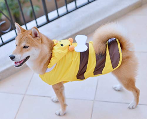 最安値 Sehooドッグウェア レインコート 小型犬 柴犬 ペット雨具 ダックス用 通気 繰り返し洗える 中型犬 梅雨 対応 みつばち型 猿 可愛い M イエローの価格比較