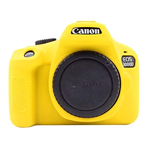 MEI1JIA キヤノンEOS 3000D / 4000D用QUELLIAソフトシリコン保護ケース(迷彩) (Color : Yellow)