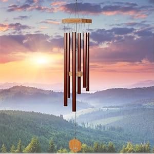 UpBlend Outdoors Wind Chimes for Outside – 29″ Copper-Red Wind Chime Outdoor, Zen Garden Chimes for Outdoors, Tin Windchime, Decor Windchimes for Mom, Grandma, Gifts for Her