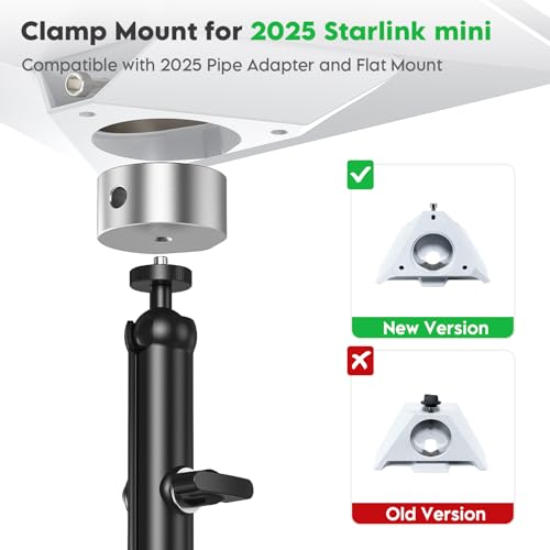 MSAFF 2025 Starlink Mini Clamp Mount Kit – Adjustable Aluminum Bracket for Pipe, RV, Roof Rack, Balcony – Compatible with Starlink Mini Dish & Pipe Adapter, Quick Tool-Free Setup by MSAFF - Image 5