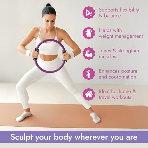 Pilates Equipment - 10-in-1 Pilates Ring and Ball Set | Home Pilates Essentials Kit for Women & Accessories for at Home Workouts to Tone, Strengthen, Balance & Improve Flexibility - Image 5