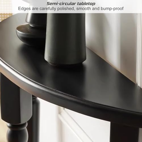 Elegante mueble de entrada de nogal macizo con acabado premium atemporal 4