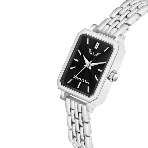 Image of LOUIS DEVIN Silver /Brown /Rose Gold Bracelet Metal Chain Analog Wrist Watch for Women (Blue /Green /Pink /Black /Silver /Brown /Rose Gold Dial) | LD-LS193-CH
