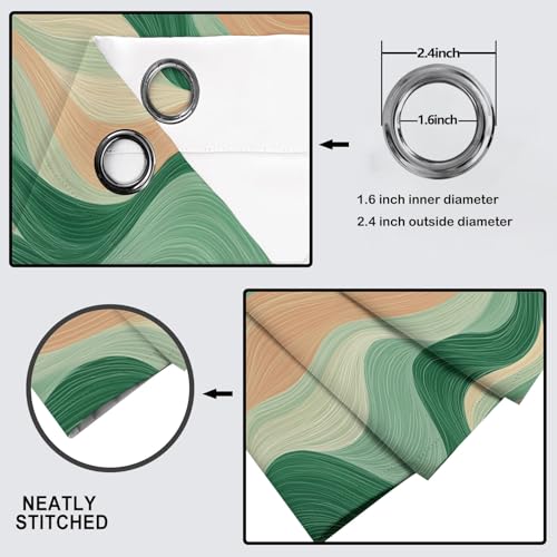 Rideau occultant thermique isolant opaque pour décoration salon vert sauge
