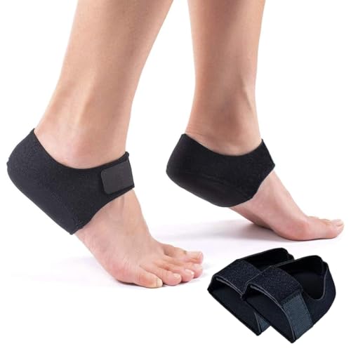 Protector de Talón de Silicona Otopedica para Fascitis Plantar, Ajustables Taloneras Fascitis Plantar, Plantillas de Gel para Espolones Calcáneos, Negro