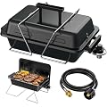 BESTFIRE Portable Propane Gas Grill with New 2-in-1 Valve - Compatible with Large Tank & Small Cylinder, Gas Grill with Foldable Legs & Adjustable Regulator,Heavy Duty, Perfect for Outdoor Camping