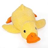 Duck Dog Toy for Aggressive Chewers, Calming Duck Toy for Dogs with Quacking Sound, Mellow Dog Calming Pillow, Safe and Durable(Yellow 17.7in)