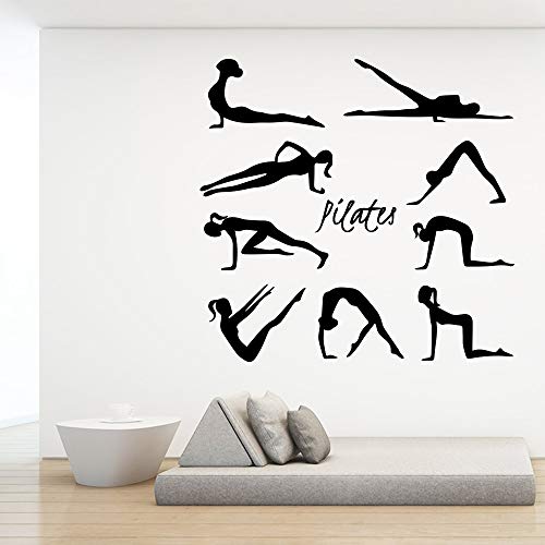 haotong11 Belleza Pilates Etiqueta de La Pared Vinilo Arte Decoración para Yoga Estudio Dormitorio Habitación Decoración Calcomanías Pegatinas Mura 43x44cm