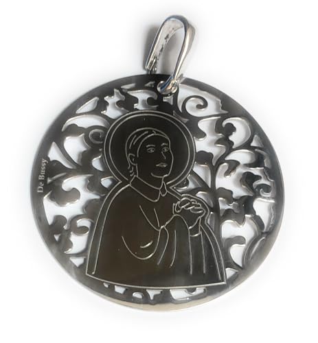 Médaille Saint Pierre De Bussy en argent sterling pour un baptême ou une communion