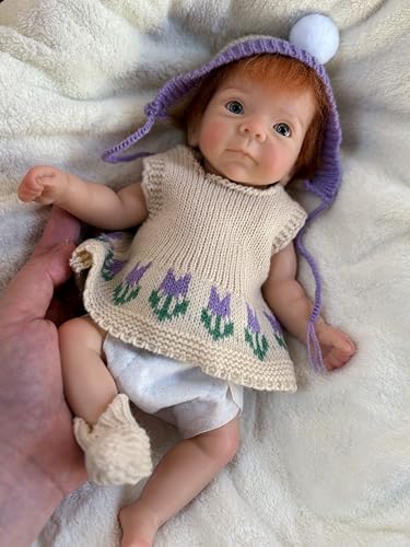 Muñeca Bebé Reborn Silicona 26 cm, cuerpo completo miniatura 6