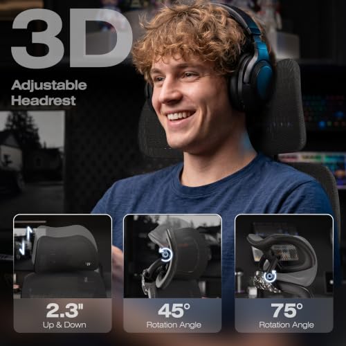 Image of ELABEST X100 Ergonomic Mesh Office Chair with Footrest, Big and Tall Home Desk Chair with 5D Flip-Up Arms, Adjustable 3D Lumbar Support, Gaming & Executive Computer Chair, Night Reaper