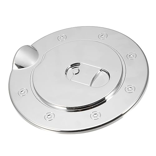 Partuto Chrome Plated Fuel Tank Door Cap Cover - Car Decoration Gas Tank Door Trim - for Dodge for Ram 1500 2002-2008 Plastic Silver Tone - 1 Pc