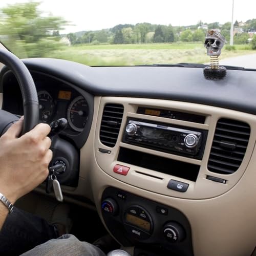 Calavera Kichvoe de resina resistente, el adorno elegante para coche 7