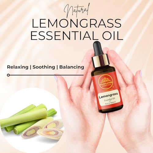 Image of Lemongrass Essential Oil for Face, Skin, Hair, Body, Home, Fragrance 100% Pure & Natural Undiluted 15ml