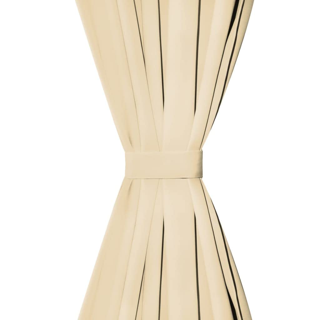 Mikro-Satin Schlaufenvorhänge 140x225 cm Beige 2 Stück