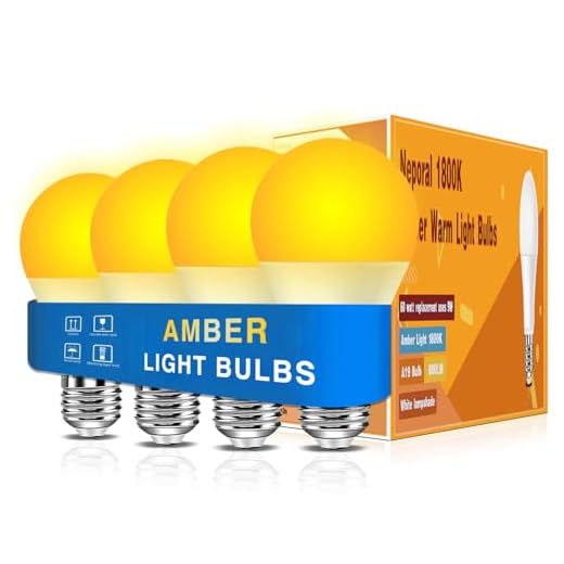 Neporal Amber Sleep Light Bulbs 1800K 4PK, 9W 60 Watt Equivalent, 99.96% Blue Blocking Soft Warm Light Bulbs A19, Amber Night Light E26 for Bedroom and Baby Nursery Light
