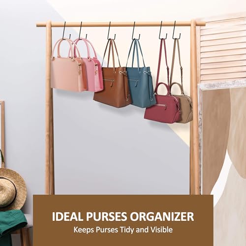 ZEDODIER 15 Pack Purse Hanger Closet, Bag Organizer Purse Hooks for Closet, Keeping Purses Visible and in Good Condition, Metal Hanging Backpack Holder Rack, Black by ZEDODIER - Image 3