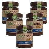 Biochoc - Proteínas y avellana - Crema de cacao con Aceite de Oliva Virgen Extra Ecológico - 100% Ecológica - Sin gluten, Sin leche, Sin huevo 200 g. (Pack 5)