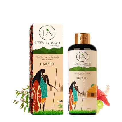 Herbal Adivasi- Natural The Ancient Legacy Hair Oil for Frizzy and Normal Hair Growth (250 ml, brown, 5)